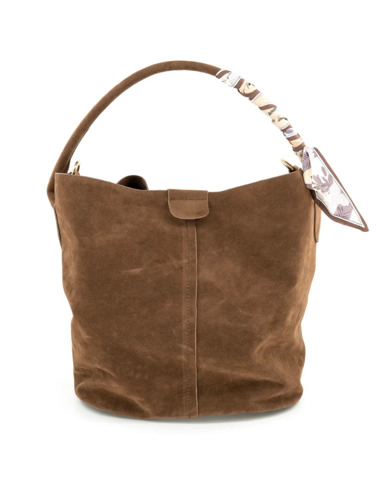 Chocolate Scarf Suede Bag