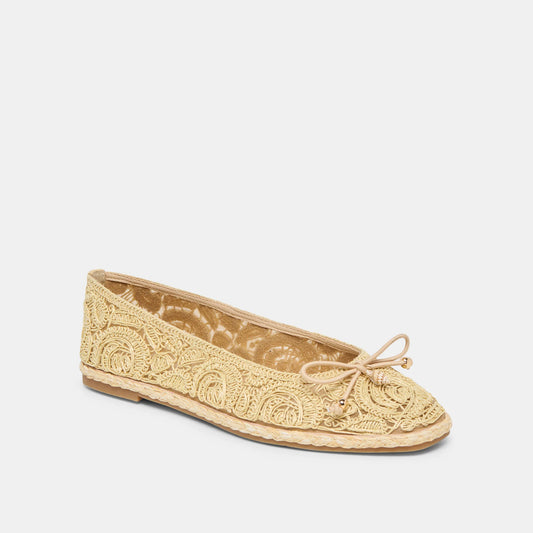 Tianna Ballet Flats Lt Natural Raffia