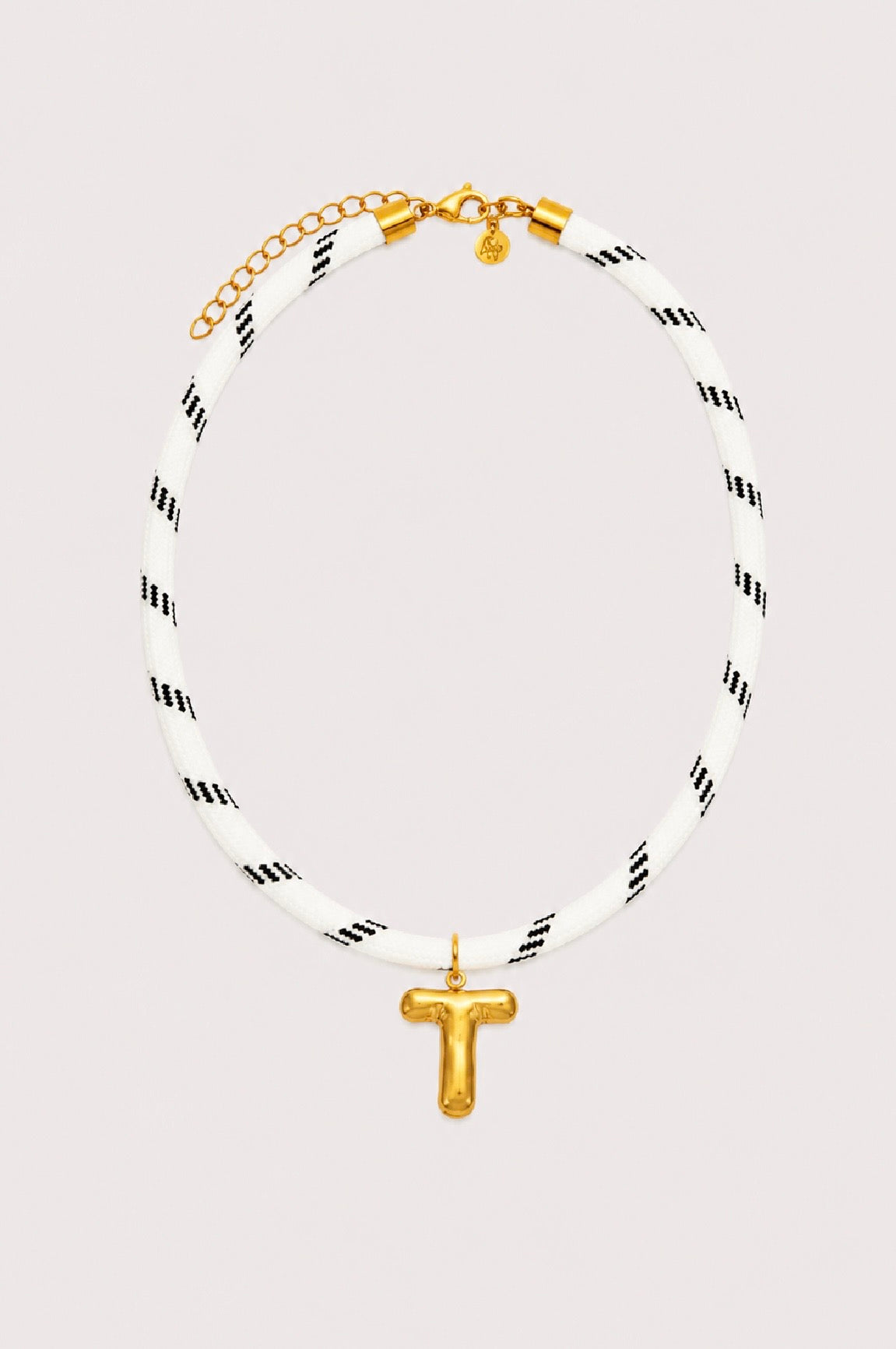 White Paracord Initial Necklace