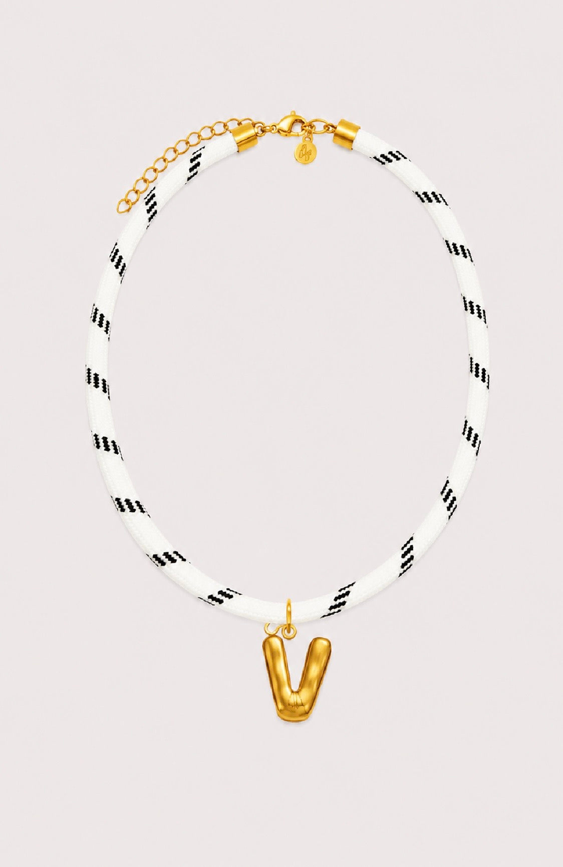 White Paracord Initial Necklace