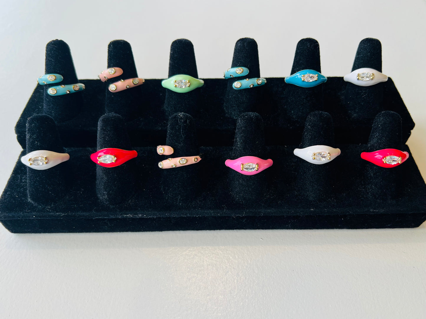 Enamel Gemstone Rings