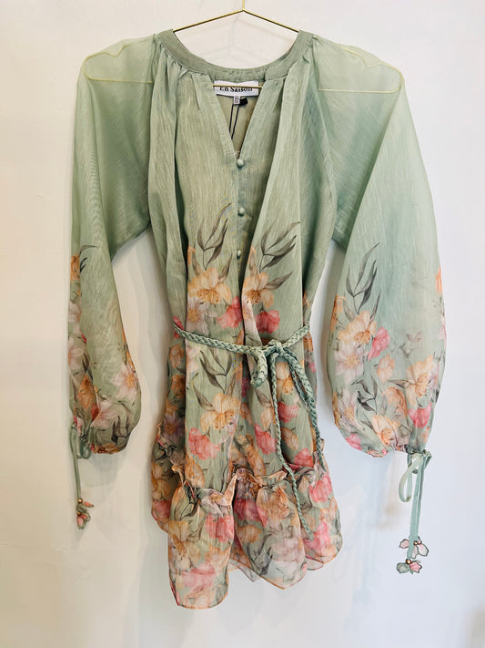 Sage Multi Ruffle Dress