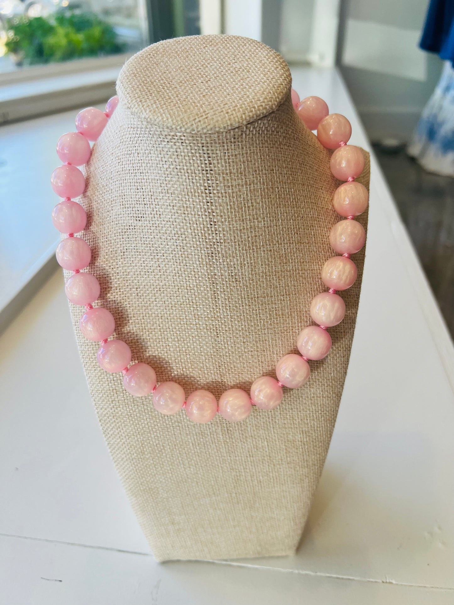Light Pink  Beaded Necklace