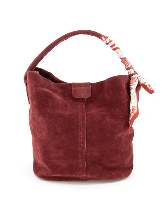 Burgundy Suede Scarf Bag