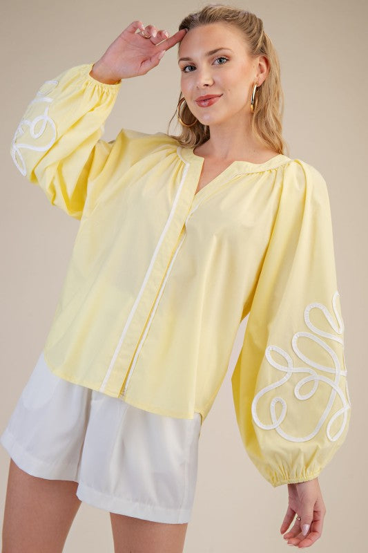 Butter Yellow Detail Blouse