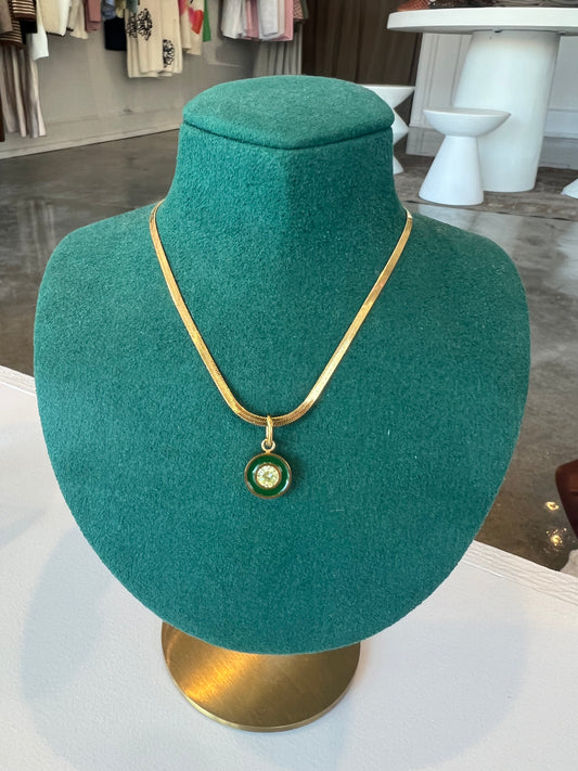 Circle Emerald Necklace