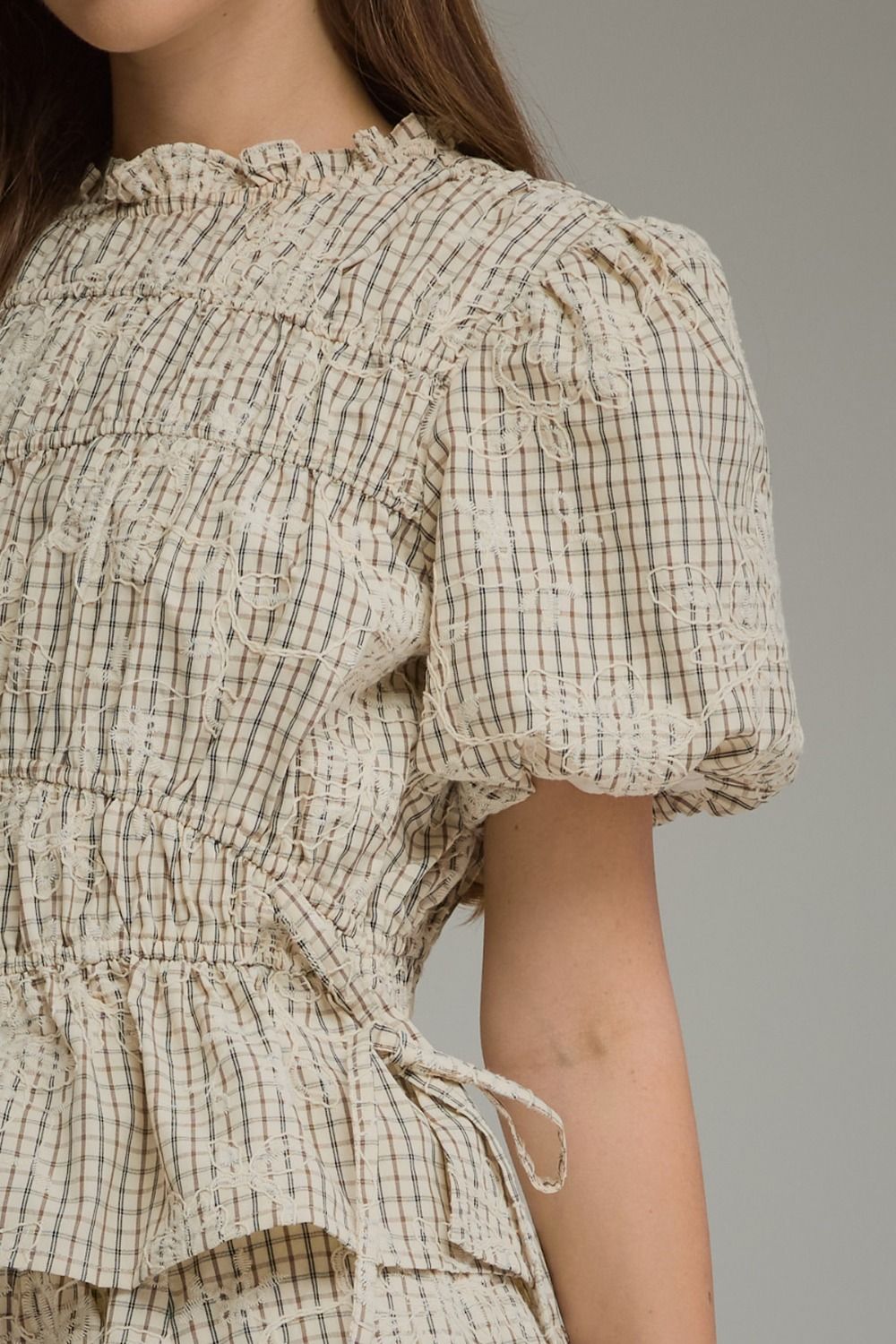 Ecru Puff Sleeve Blouse