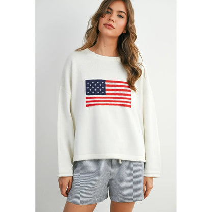 Cream Flag Sweater