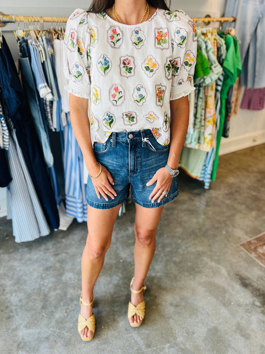 Floral Embroidered Top