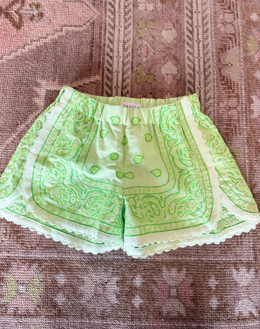 Green Italian Bandana Shorts