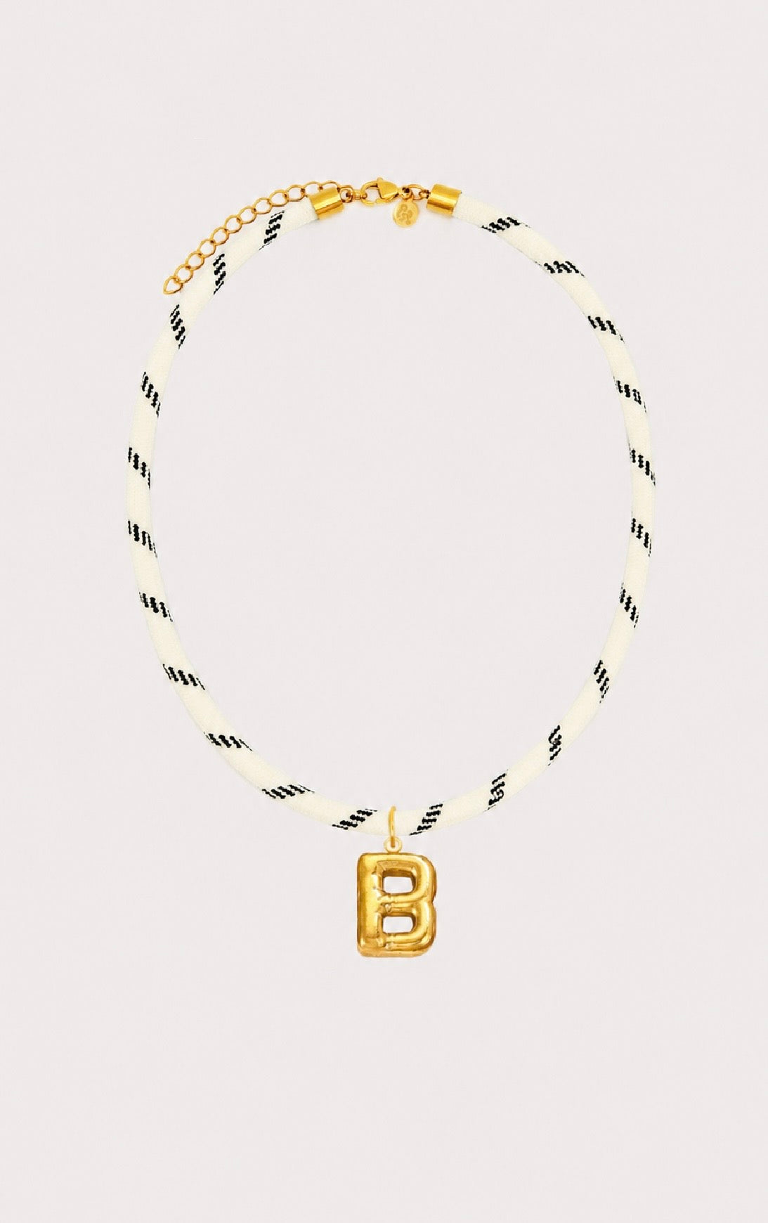 White Paracord Initial Necklace