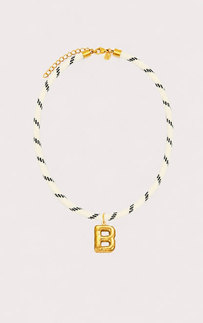 White Paracord Initial Necklace