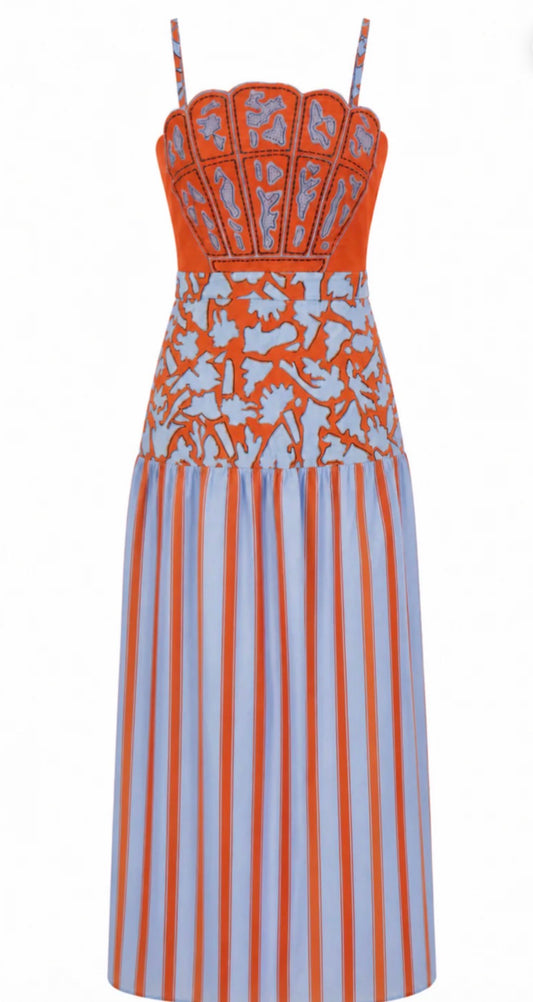 Hunter Midi Coral Dress