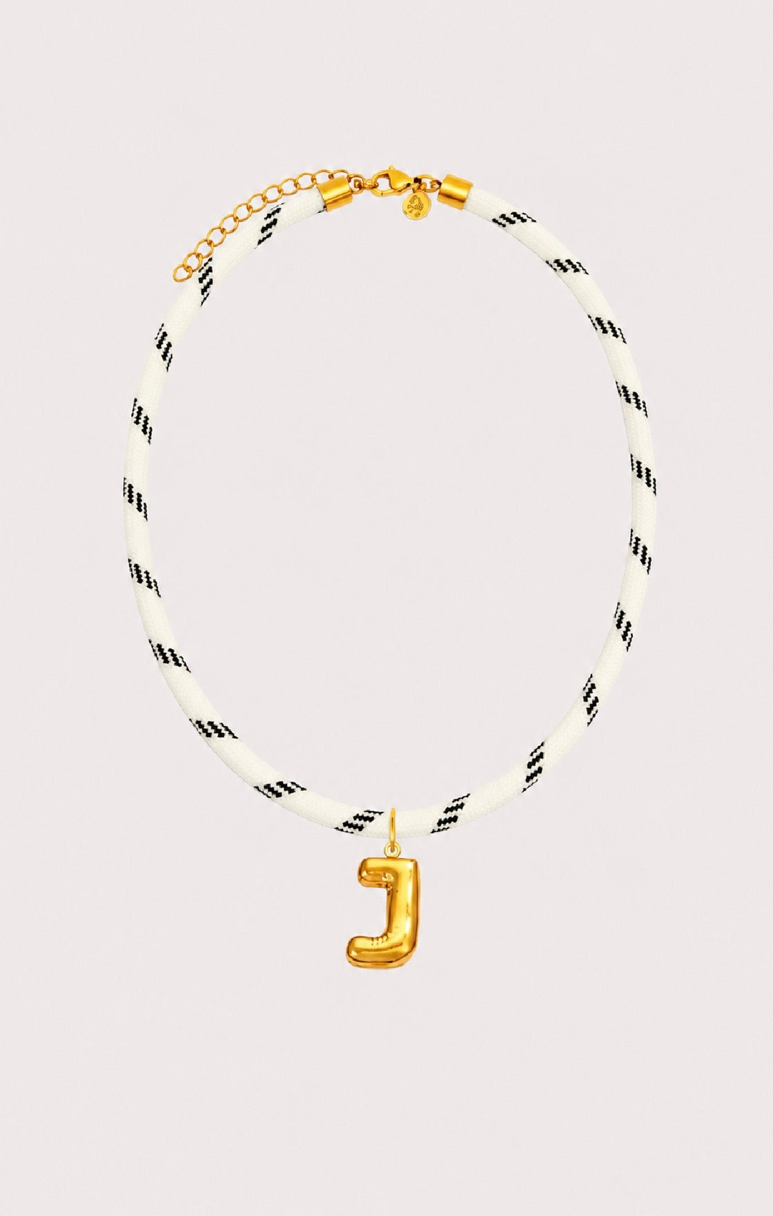 White Paracord Initial Necklace