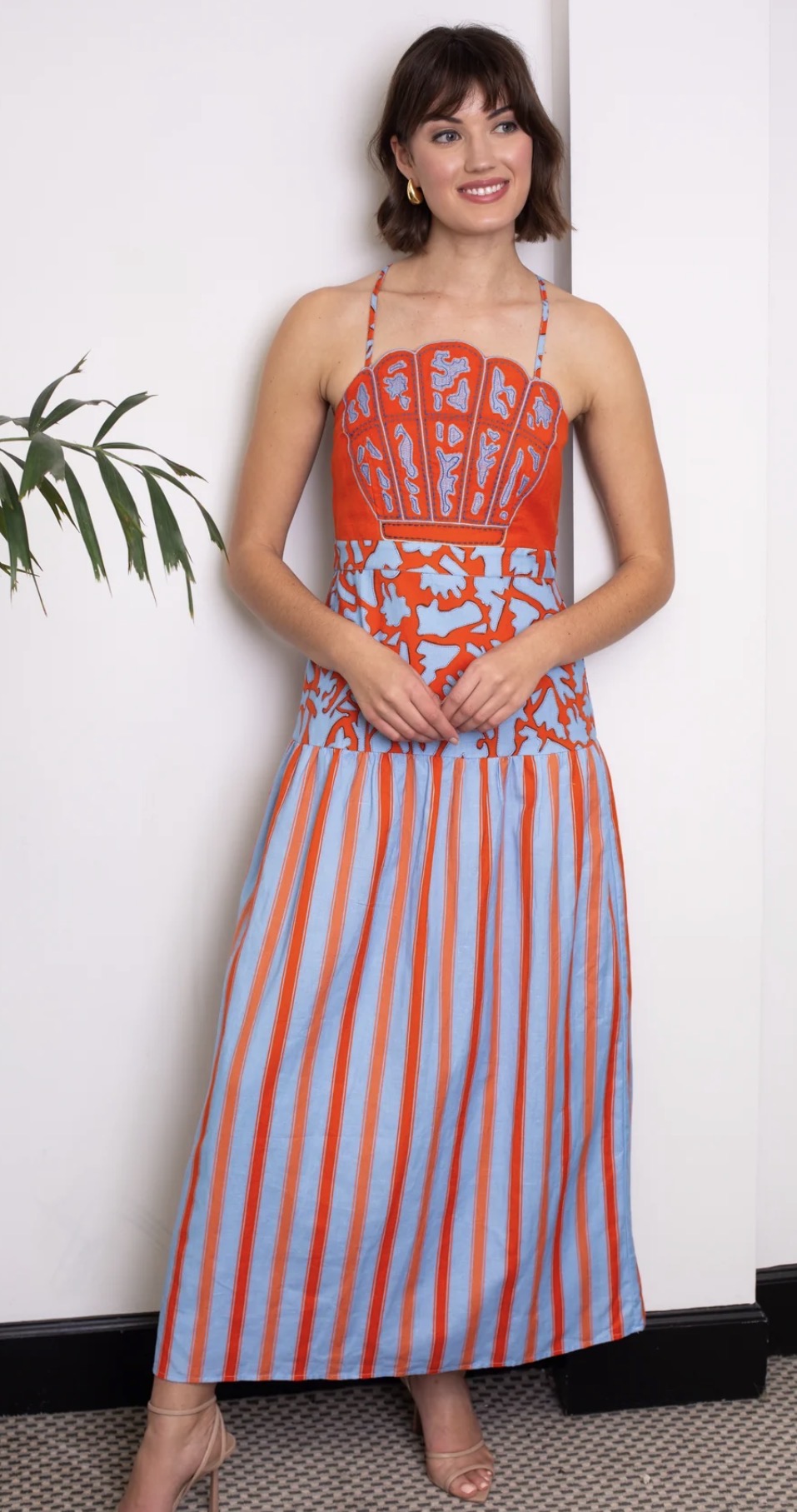 Hunter Midi Coral Dress