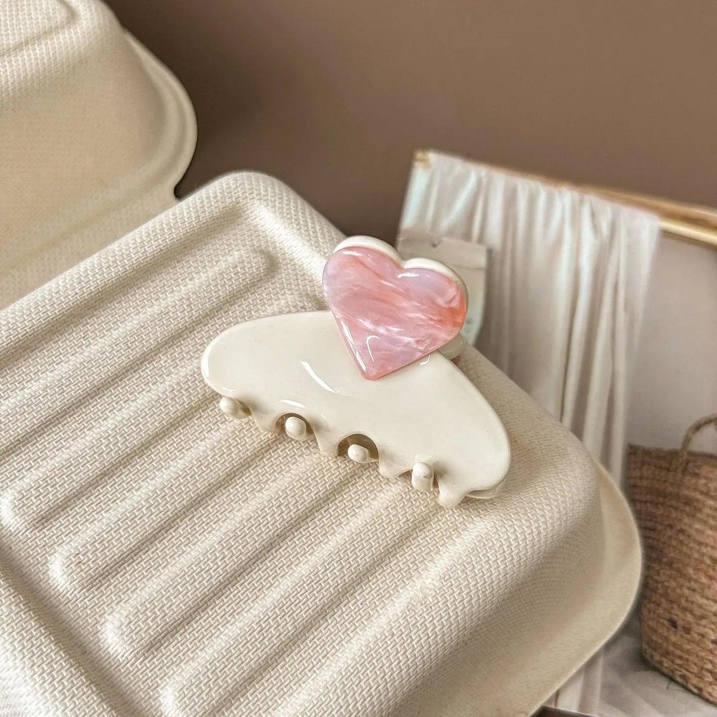 Pink Heart Claw Clip