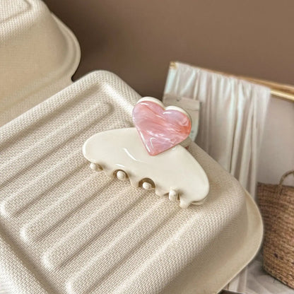 Pink Heart Claw Clip