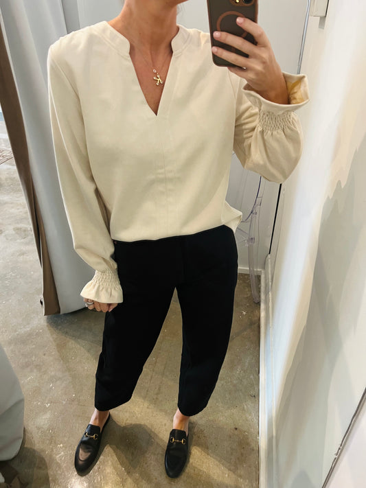 Pearl Suede Longsleeve Vneck