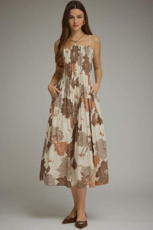 Mocha Print Dress