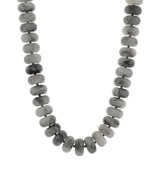 Grey Chunky Bead Necklace