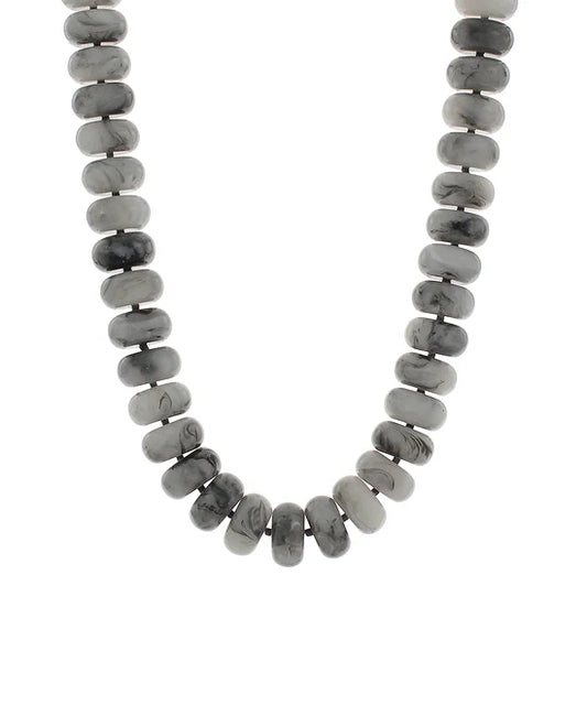 Grey Chunky Bead Necklace