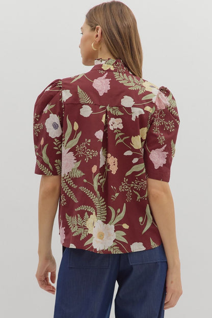 Merlot Floral Blouse