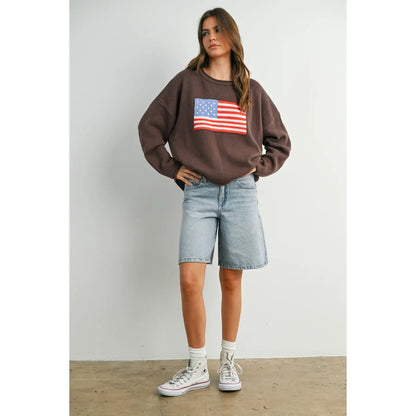 Brown Flag Sweater