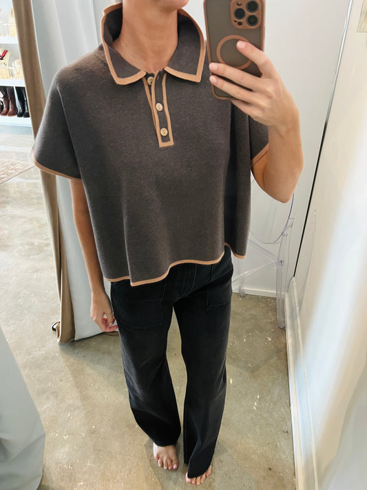 Short Sleeve Collar Top