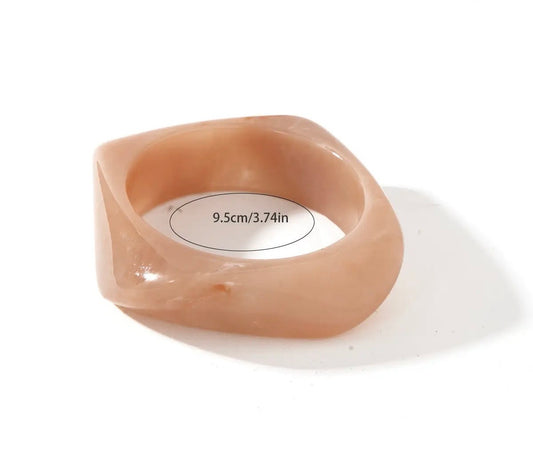 Geometric Acrylic Bangle Khaki