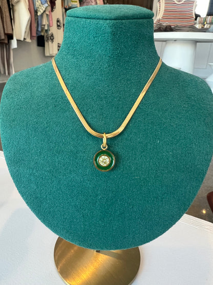 Circle Emerald Necklace