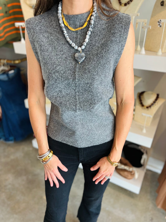 Crewneck Sleeveless Sweater