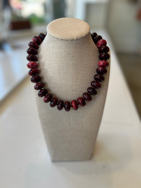 Cranberry Mae Beaded Necklace