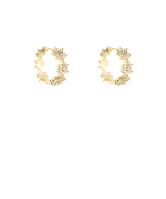 Pave Flower Huggies