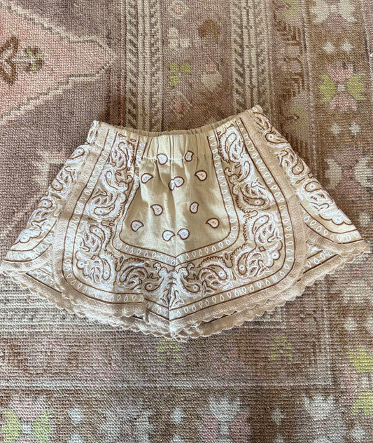 Tan Italian Bandana Shorts