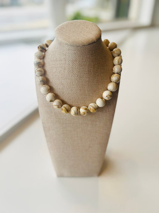 Beige II Beaded Necklace