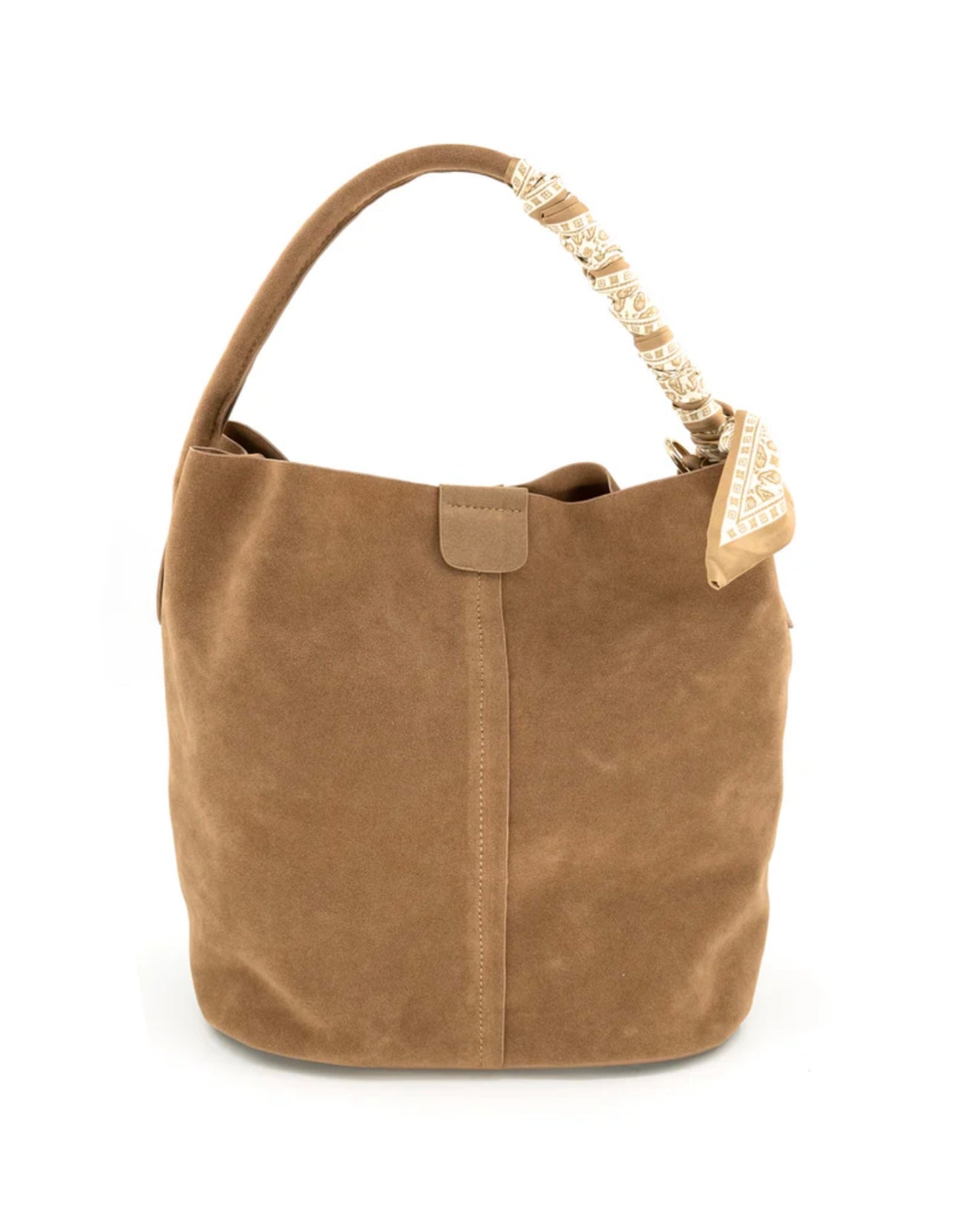 Taupe Suede Scarf Bag