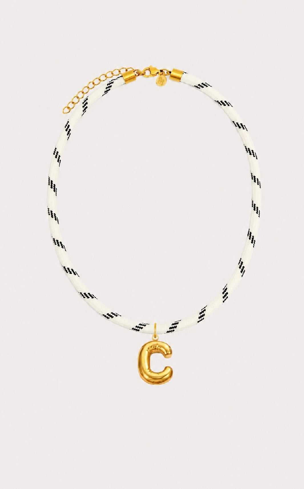 White Paracord Initial Necklace