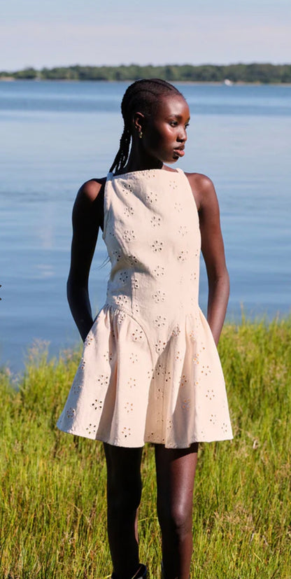 May Daisy Eyelet Denim Dress