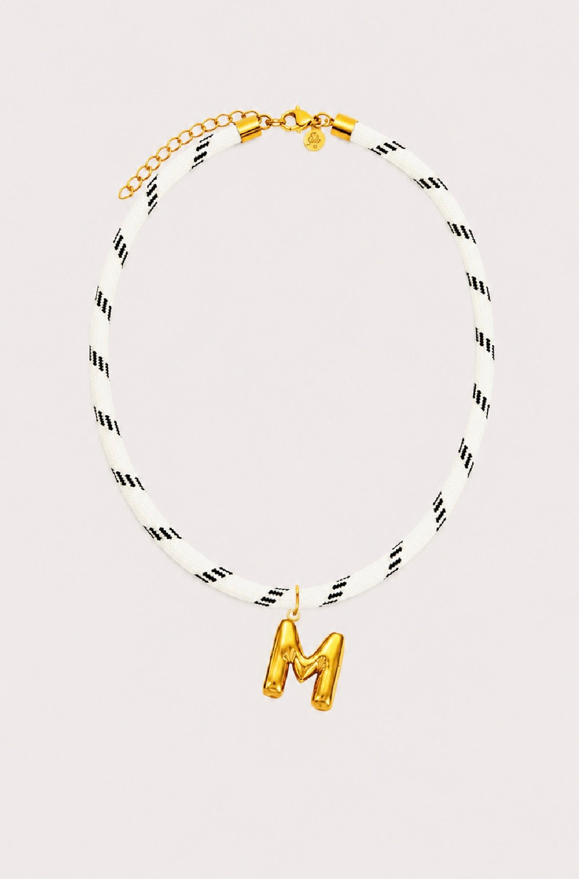 White Paracord Initial Necklace