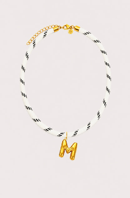 White Paracord Initial Necklace