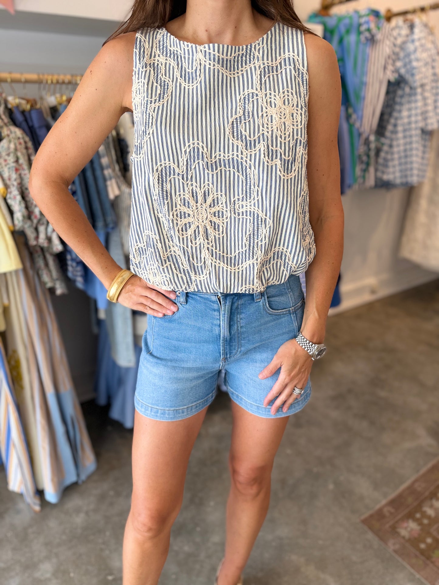 Striped Flower Tank