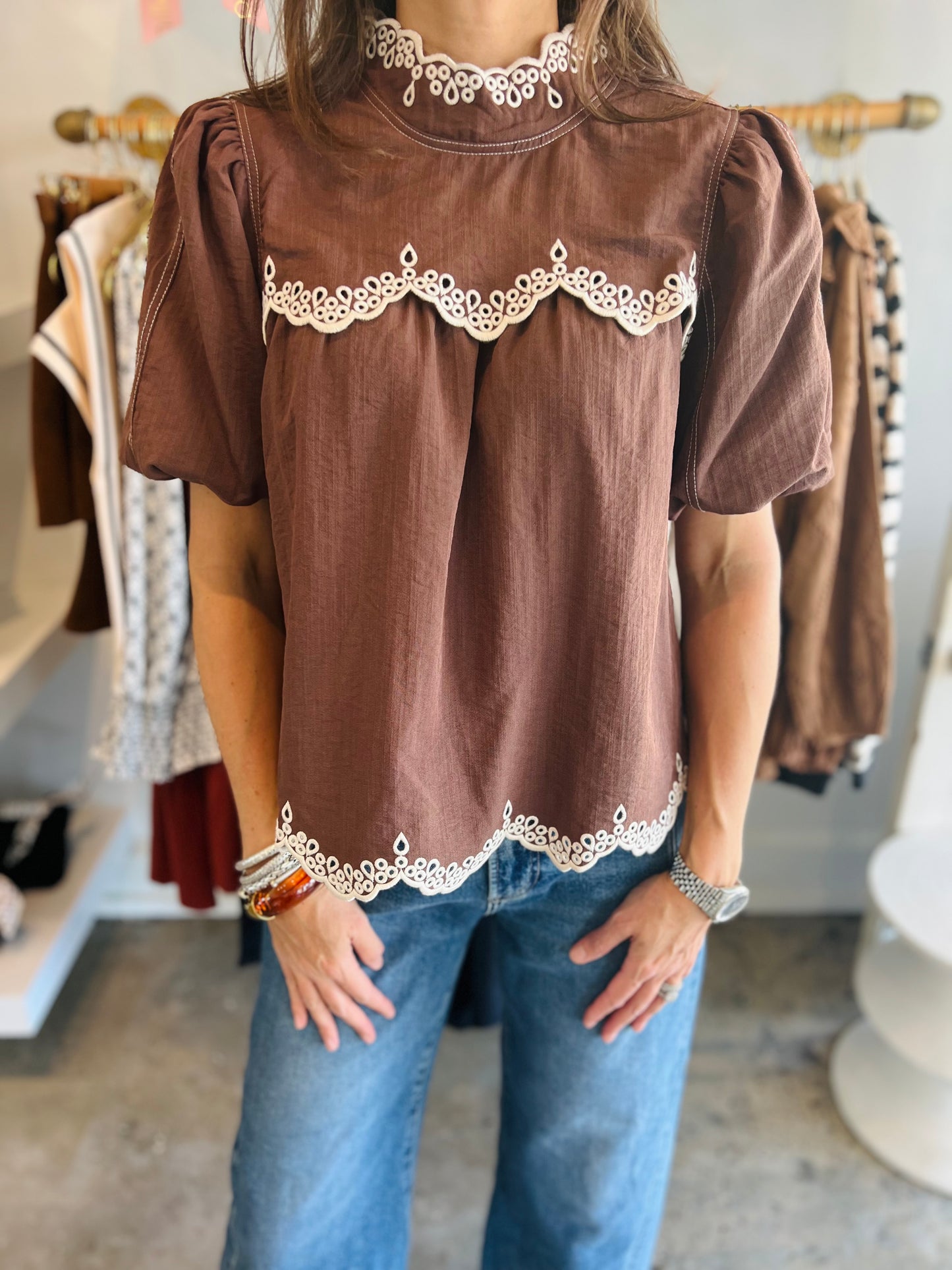 Espresso Scallop Top