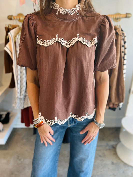 Espresso Scallop Top
