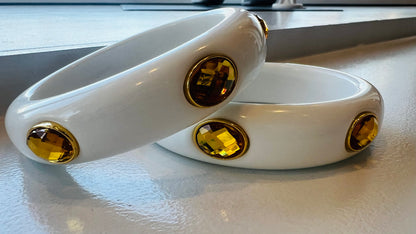 White Julie Bangle