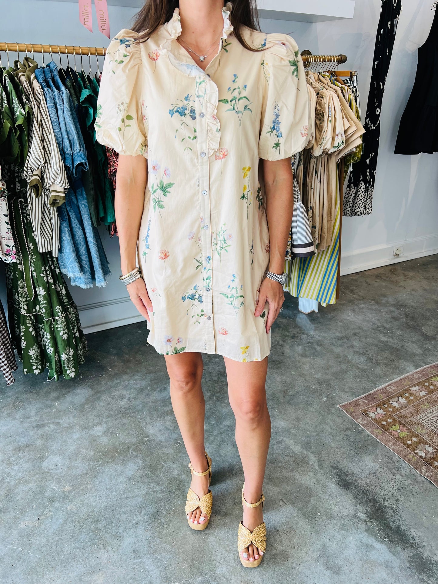 Ecru Floral Dress