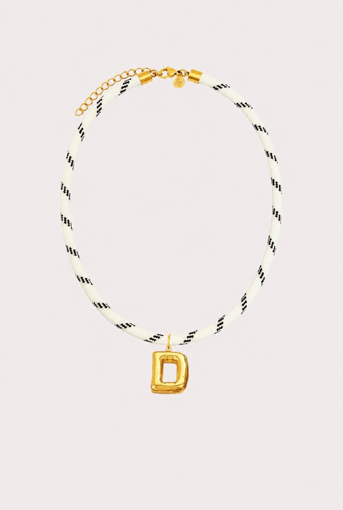 White Paracord Initial Necklace