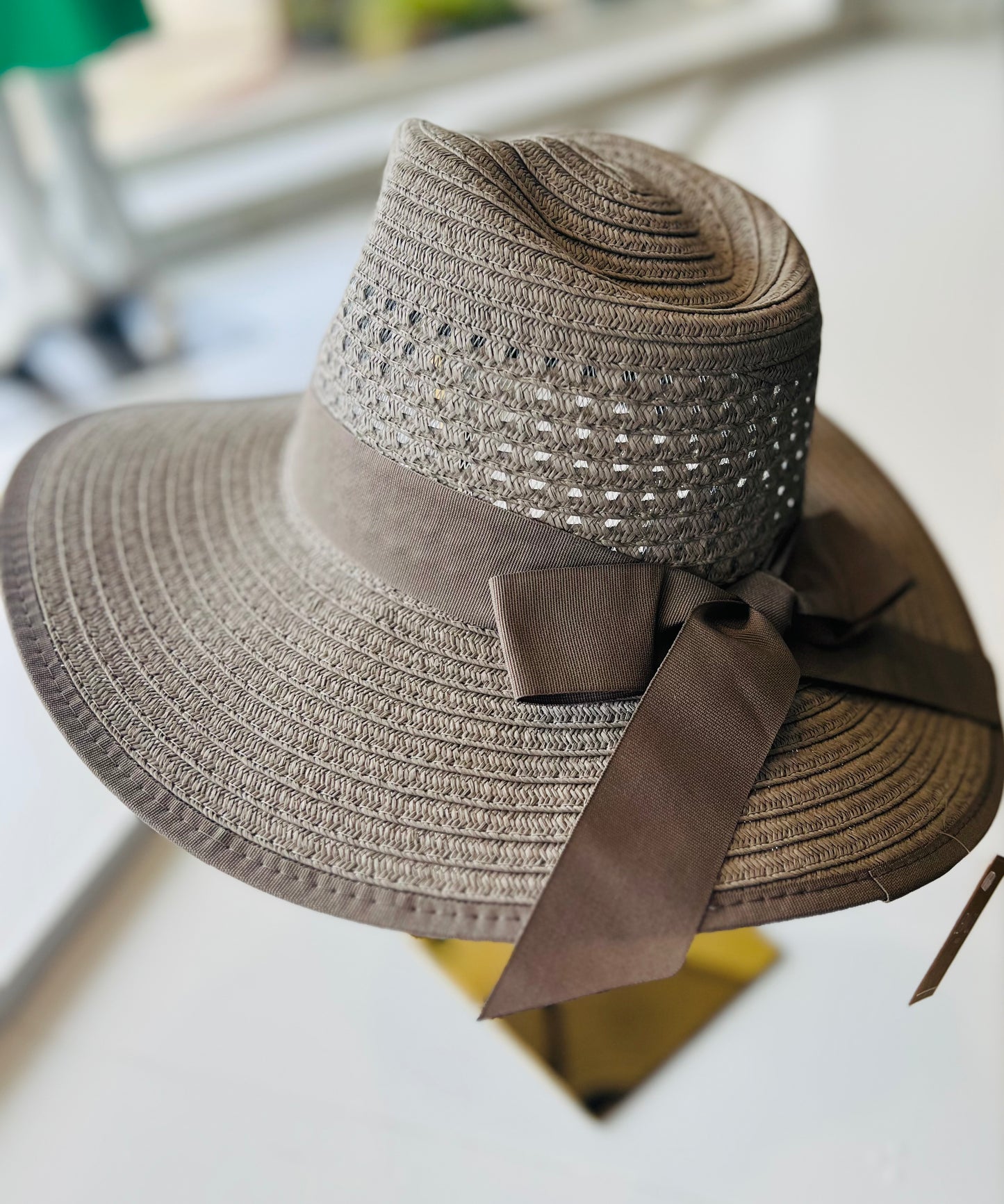 Diane Ribbon Grey Hat