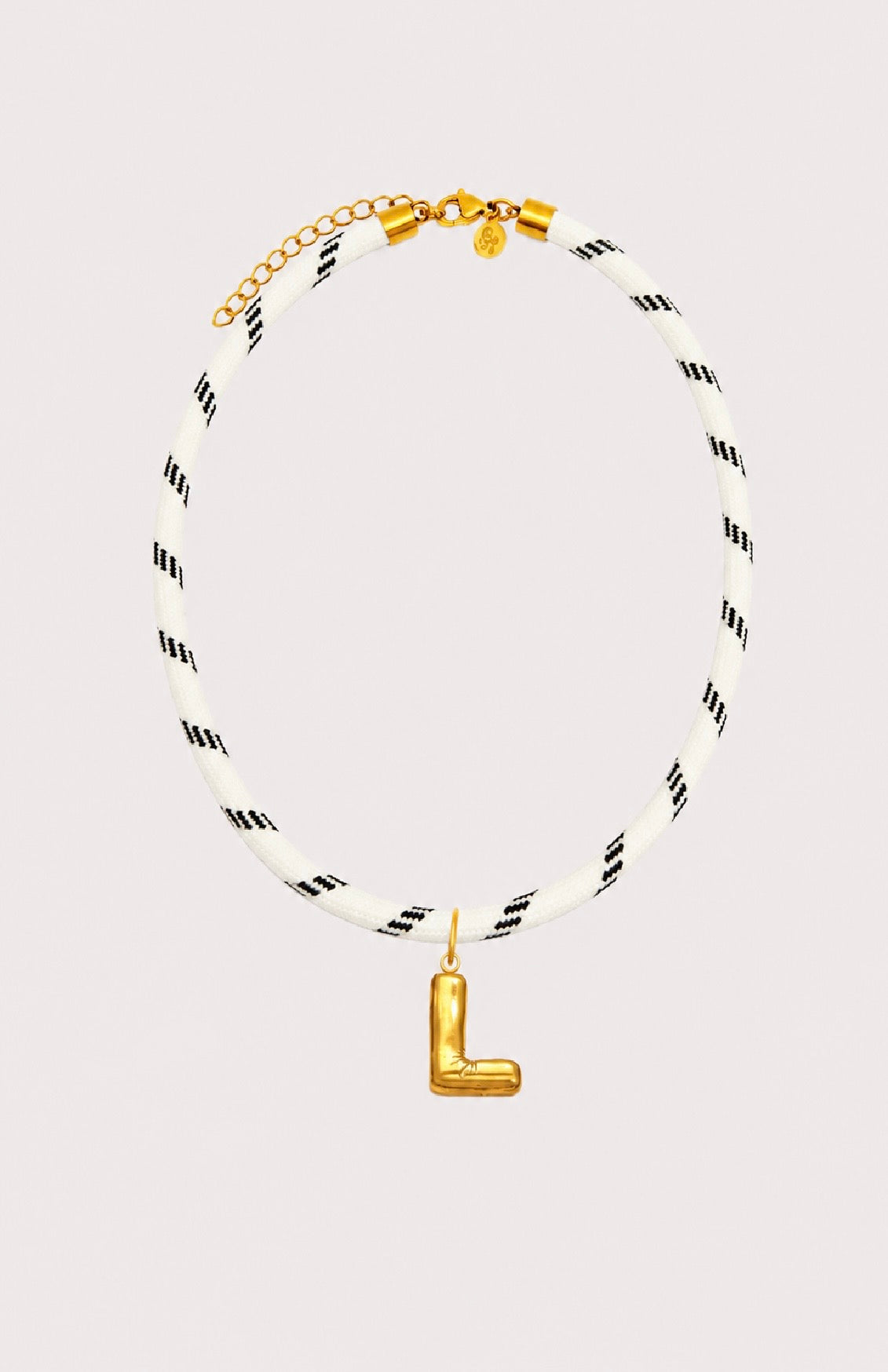 White Paracord Initial Necklace