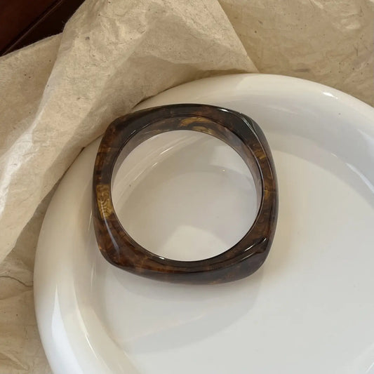 Geometric Acrylic Bangle Tortoise