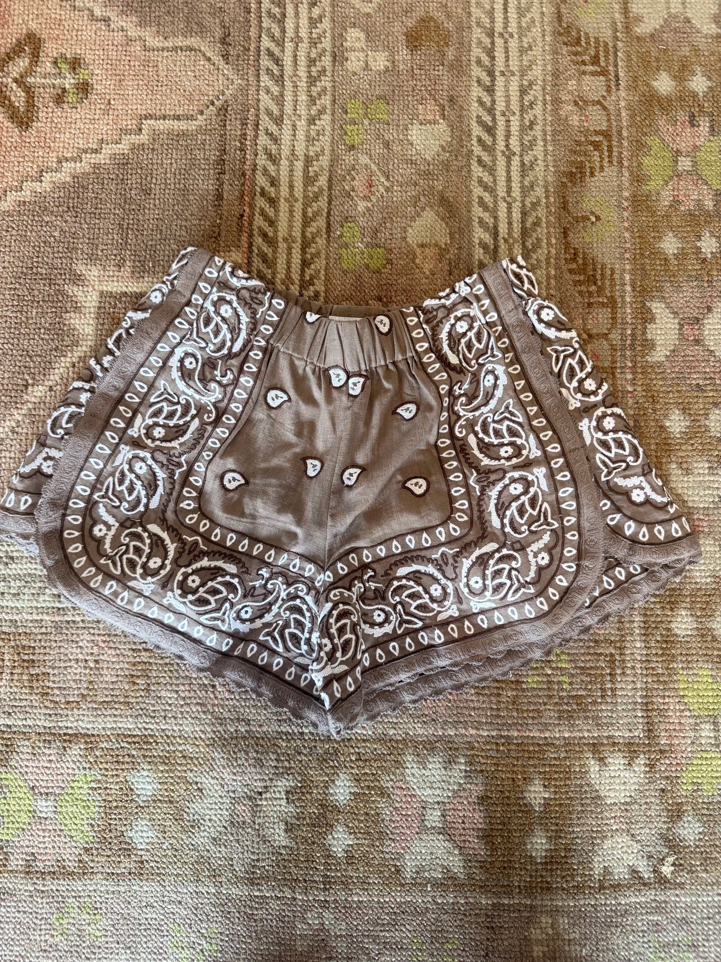 Brown Italian Bandana Shorts